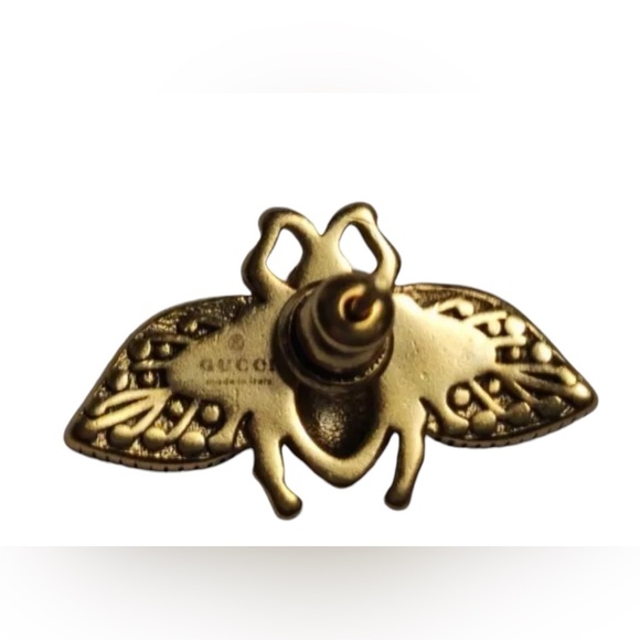 Gucci Double Interlocking GG Gold Honey Bee Rhinestone Crystal - Picture 7 of 7